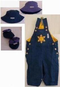 baby overalls hat booties blue