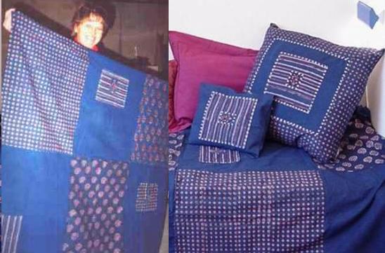 38kb large patchwork throw with matching cushion covers